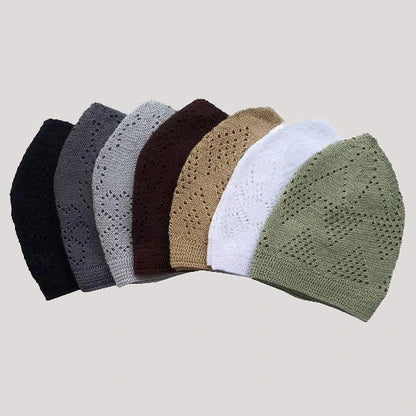Premium Jali Prayer Caps - Pack of 6 | Asma-ul-Husna